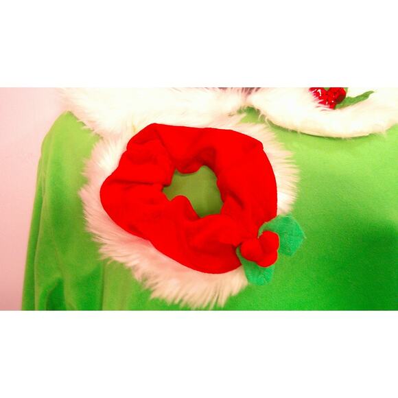 Holiday Green Velvet Elf Dress with Faux Fur – The North Pole- Women's S/M - Picture 4 of 10